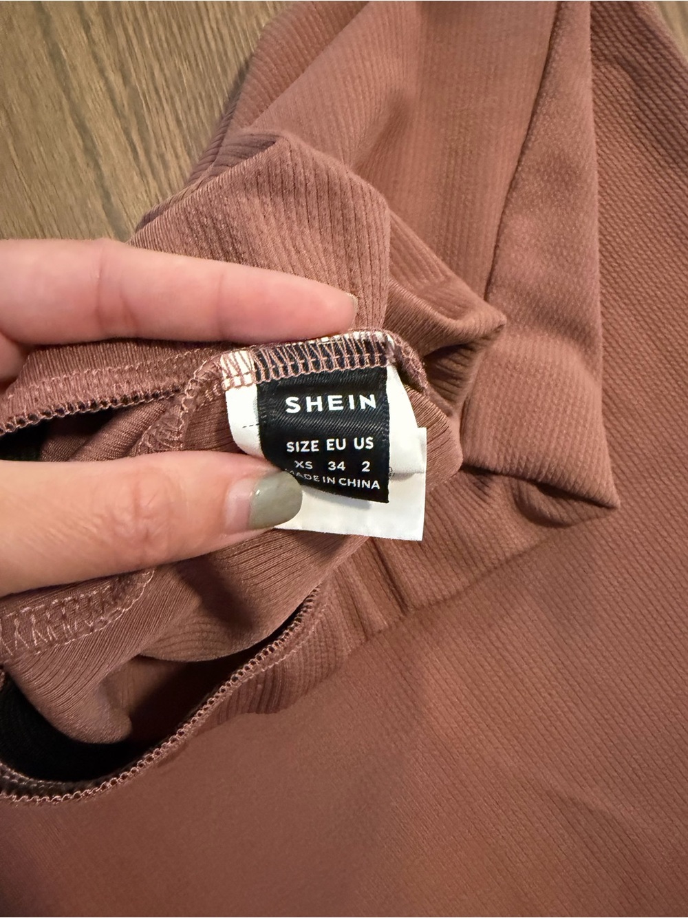 SHEIN Rust Ribbed Pencil Skirt - Picture 3 of 3